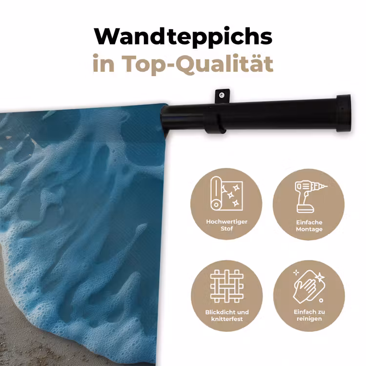 Zeesterren - Zand - Zee - Blauw Wandkleed katoen klein -tsfeer2_DE