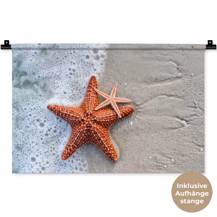 Zeester - Strand - Zee Wandkleed katoen klein -t3d_DE