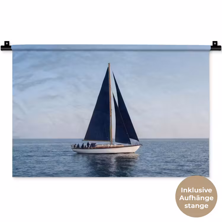 Zeilboot - Zee - Blauw Wandkleed katoen klein -t3d_DE