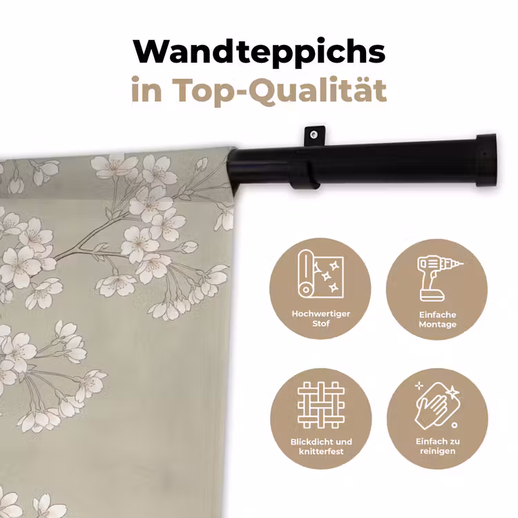 Sereen - Bloesem - Wit Wandkleed katoen klein -tsfeer2_DE