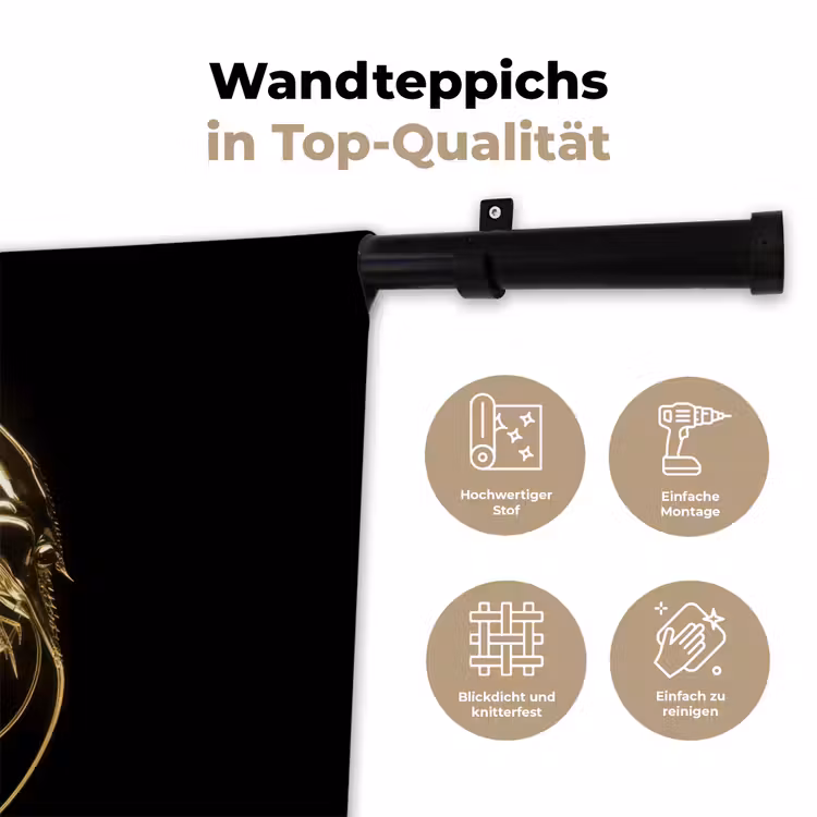Garnalen - Zwart - Goud - Dieren Wandkleed katoen klein -tsfeer2_DE