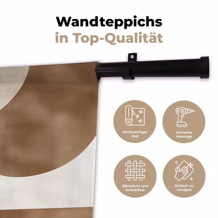 Snijdende cirkels - Overlappende vlakken Wandkleed katoen klein -tsfeer2_DE