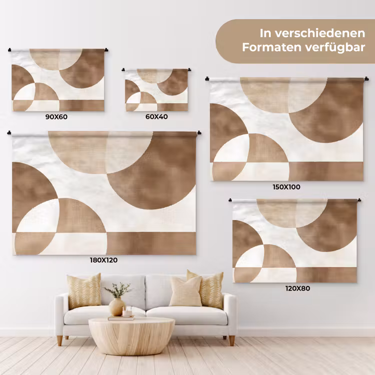 Snijdende cirkels - Overlappende vlakken Wandkleed katoen klein -tsfeer8_DE
