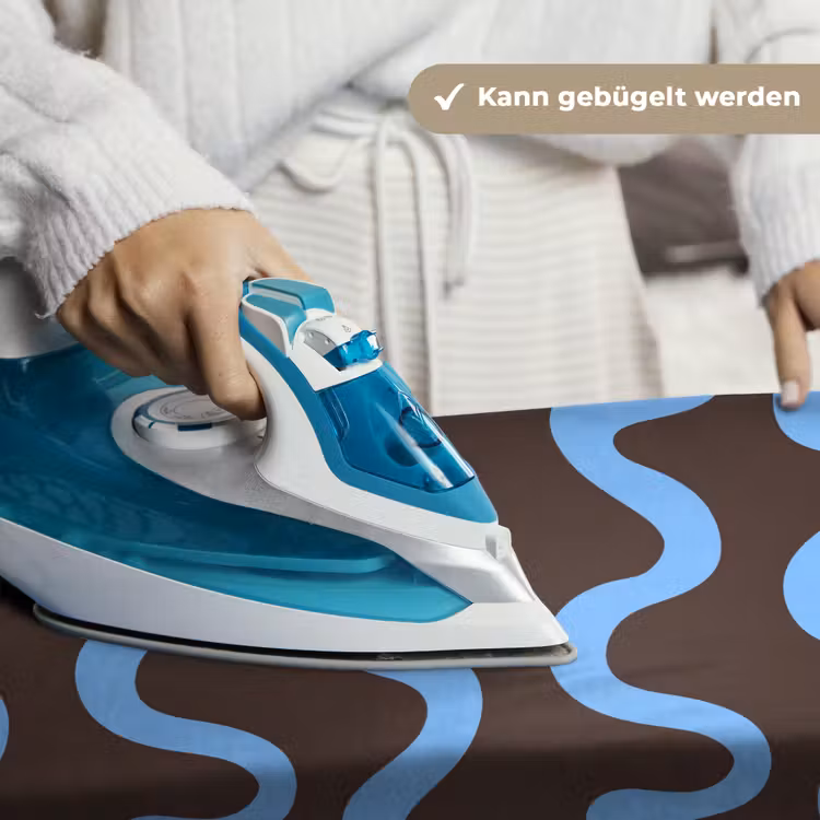 Kronkelende lijnen - Blauw - Bruin - Minimalistisch Wandkleed katoen klein 269 -tsfeer9_DE