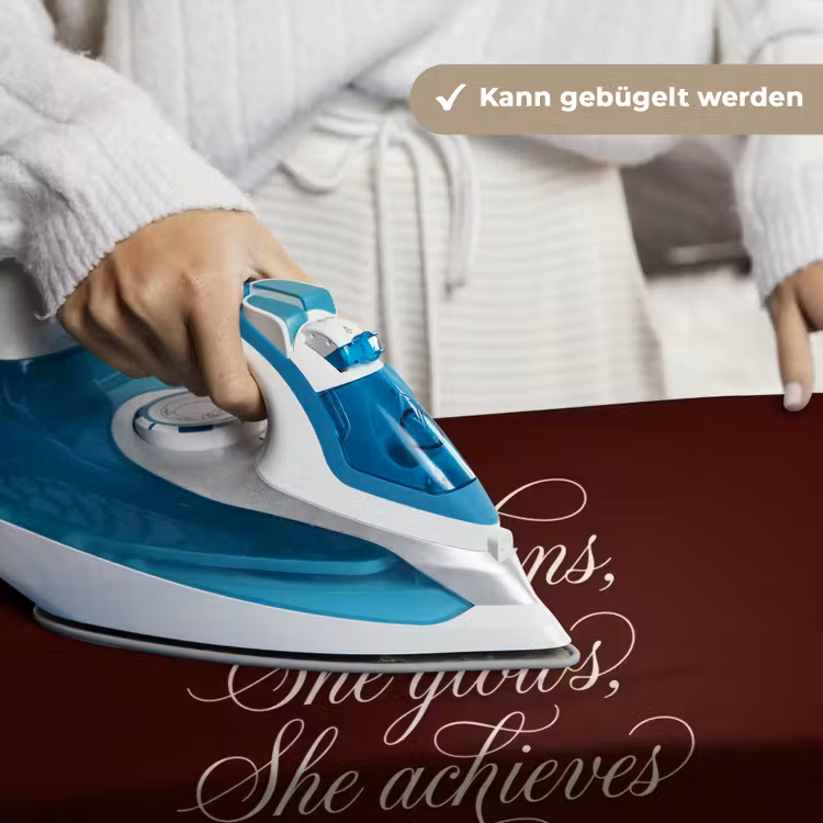 She plans she glows she achieves - Rood - Cursief Wandkleed katoen klein -tsfeer9_DE