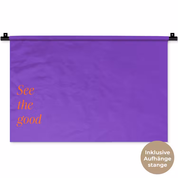 See the good - Oranje - Paars Wandkleed katoen klein -t3d_DE