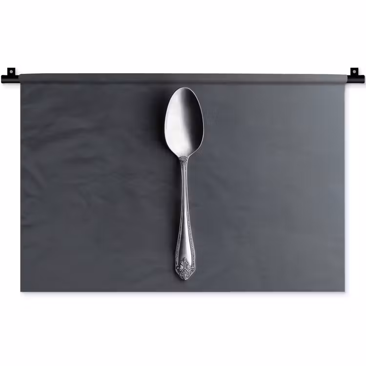 Zilver - Metaal - Lepel Wandkleed katoen klein -zz3d