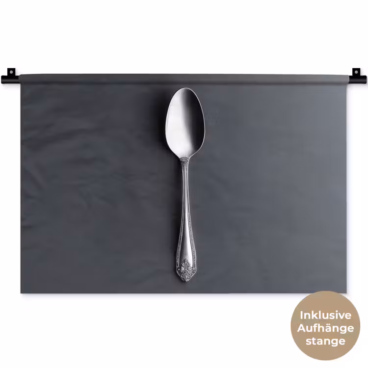 Zilver - Metaal - Lepel Wandkleed katoen klein -t3d_DE
