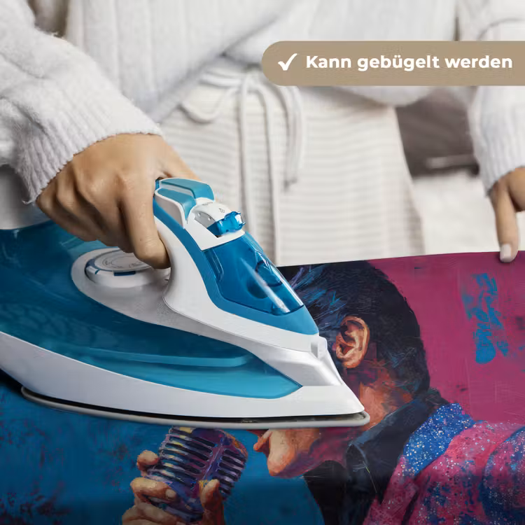 Zingende man - Glitterjas - Microfoon Wandkleed katoen klein -tsfeer9_DE