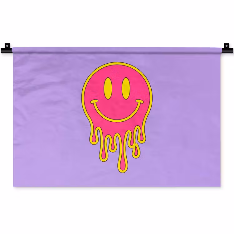 Smiley - Drip - Neon Wandkleed katoen klein -zz3d
