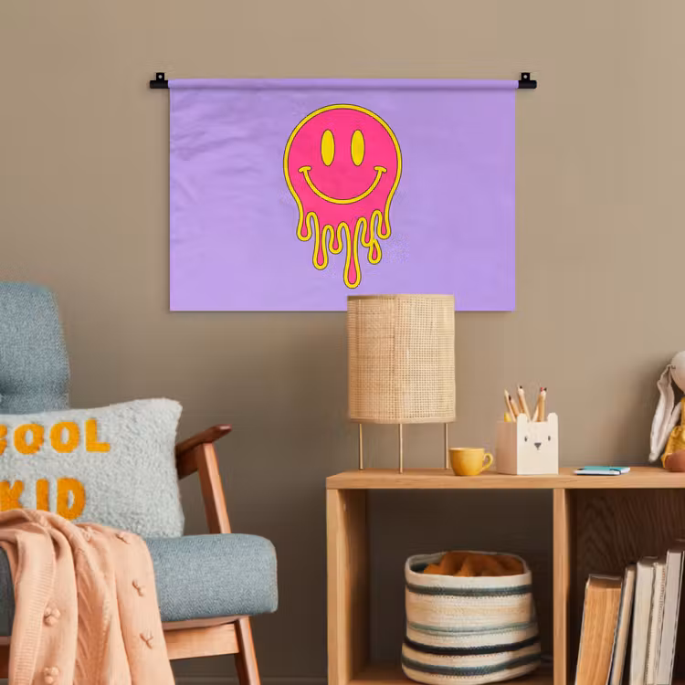 Smiley - Drip - Neon Wandkleed katoen klein -wsfeer4_kind
