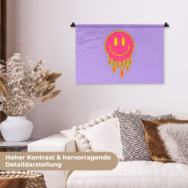 Smiley - Drip - Neon Wandkleed katoen klein -tsfeer1_DE