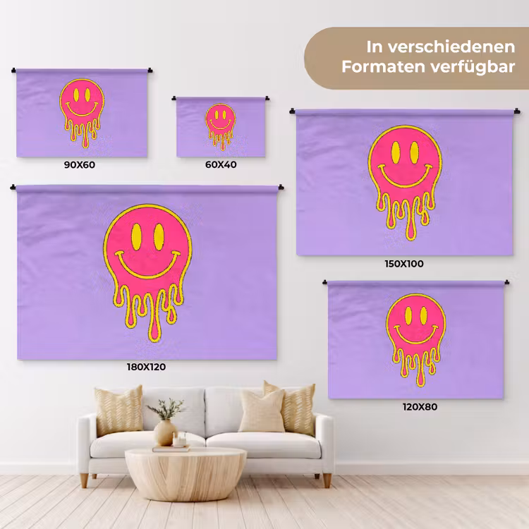 Smiley - Drip - Neon Wandkleed katoen klein -tsfeer8_DE