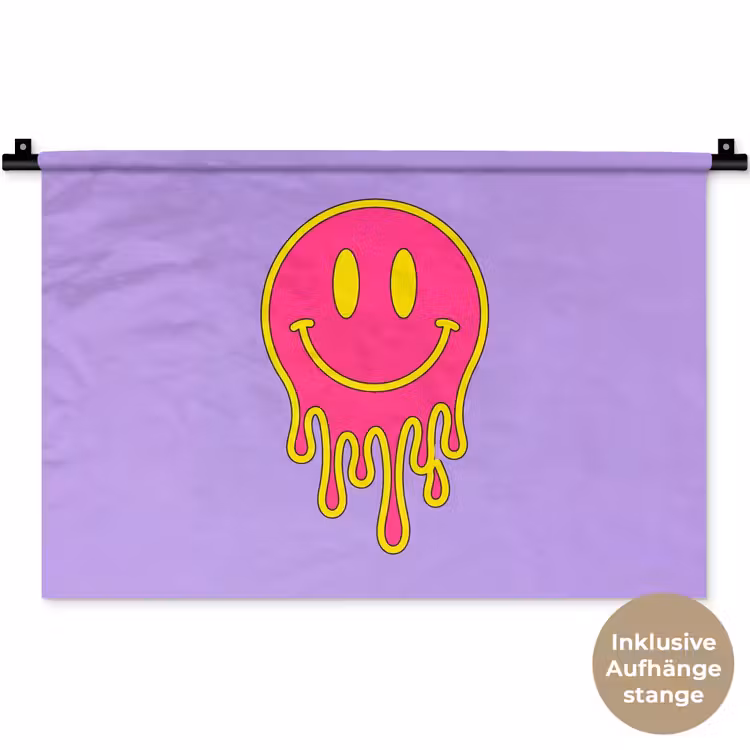Smiley - Drip - Neon Wandkleed katoen klein -t3d_DE