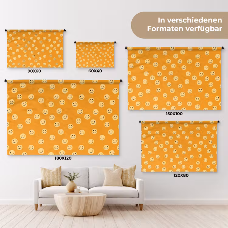 Smileys - Retro - Heel Wandkleed katoen klein 269 -tsfeer8_DE