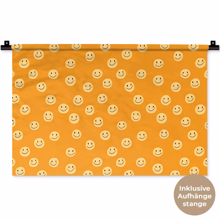 Smileys - Retro - Heel Wandkleed katoen klein 269 -t3d_DE