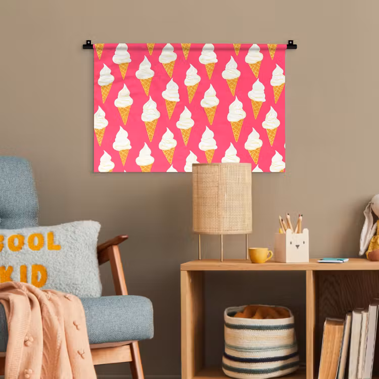 Softijs - Horentje - Roze Wandkleed katoen klein 269 -wsfeer4_kind