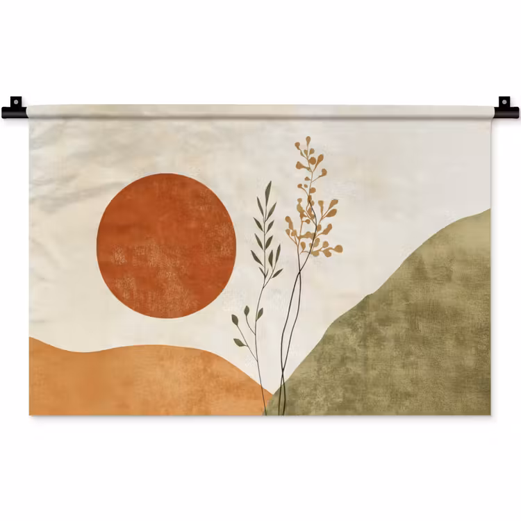 Zon - Abstract - Takken - Oranje Wandkleed katoen klein -zz3d