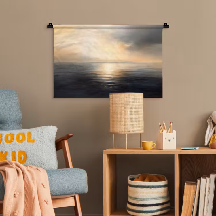 Zon - Horizon - Zee Wandkleed katoen klein -wsfeer4_kind