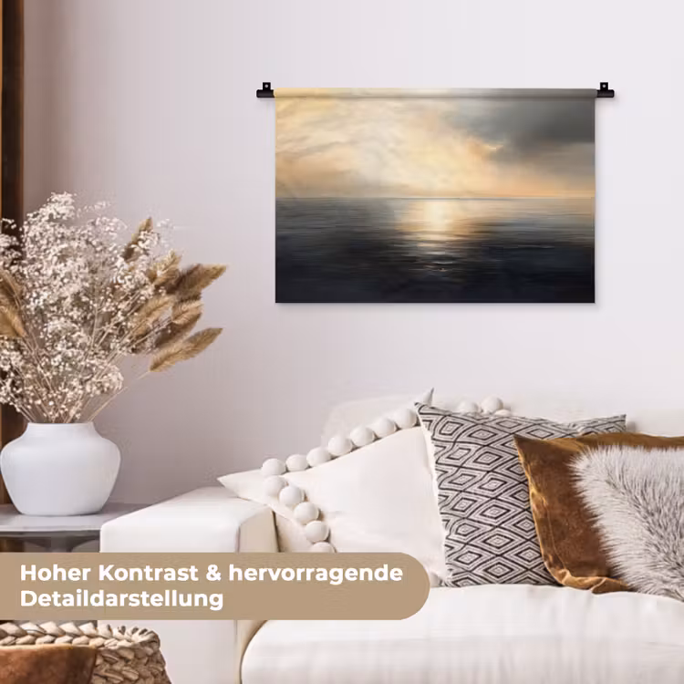 Zon - Horizon - Zee Wandkleed katoen klein -tsfeer1_DE