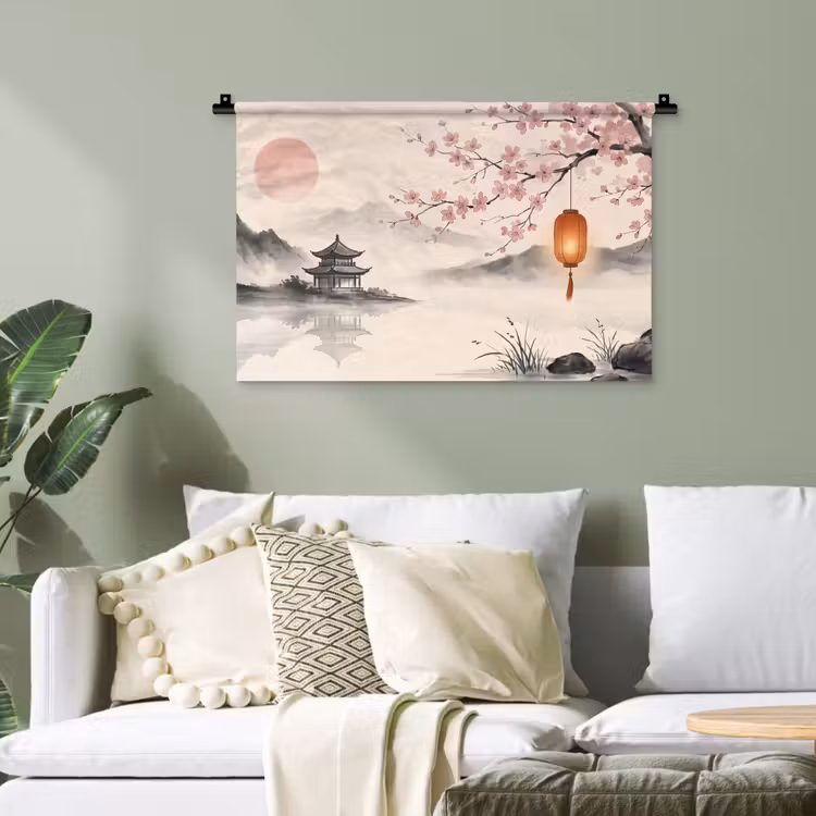 Zon - Japans - Traditioneel Wandkleed katoen klein -sfeer7