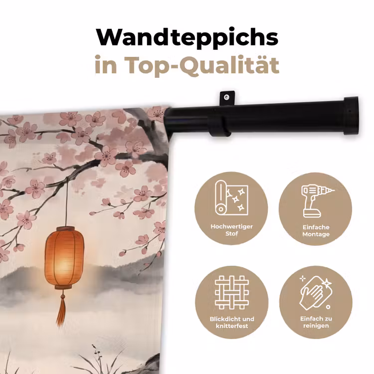 Zon - Japans - Traditioneel Wandkleed katoen klein -tsfeer2_DE