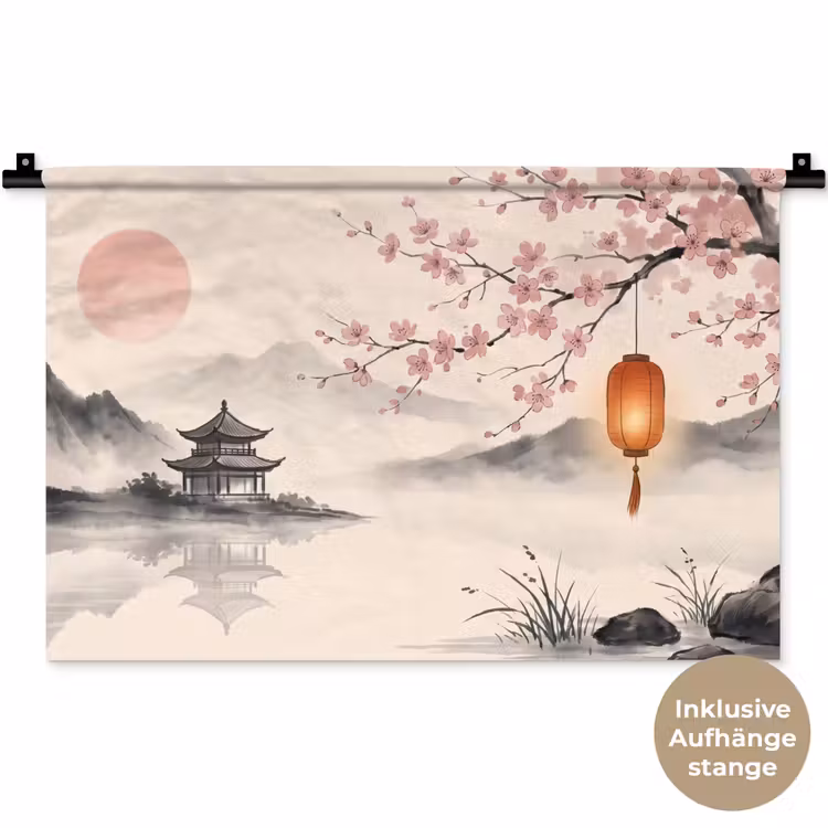Zon - Japans - Traditioneel Wandkleed katoen klein -t3d_DE