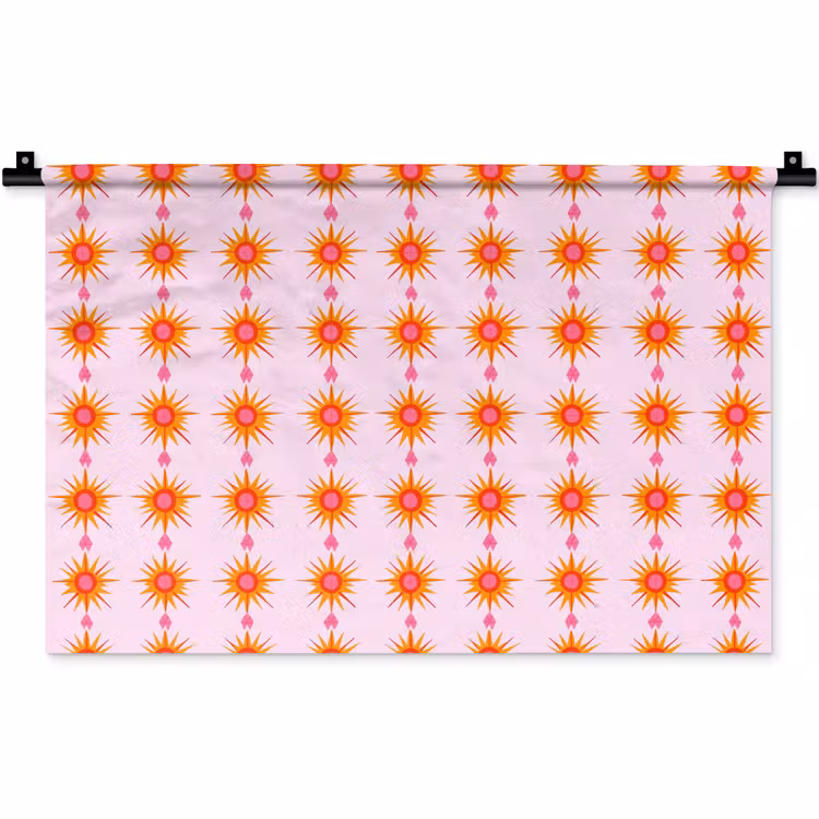 Zon - Motief - Roze Wandkleed katoen klein 269 -zz3d