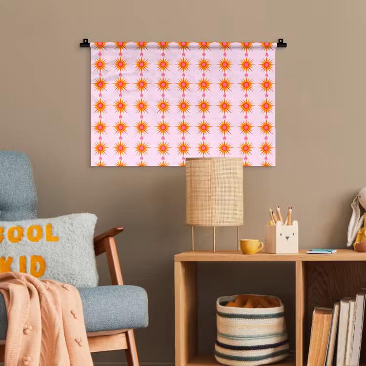 Zon - Motief - Roze Wandkleed katoen klein 269 -wsfeer4_kind