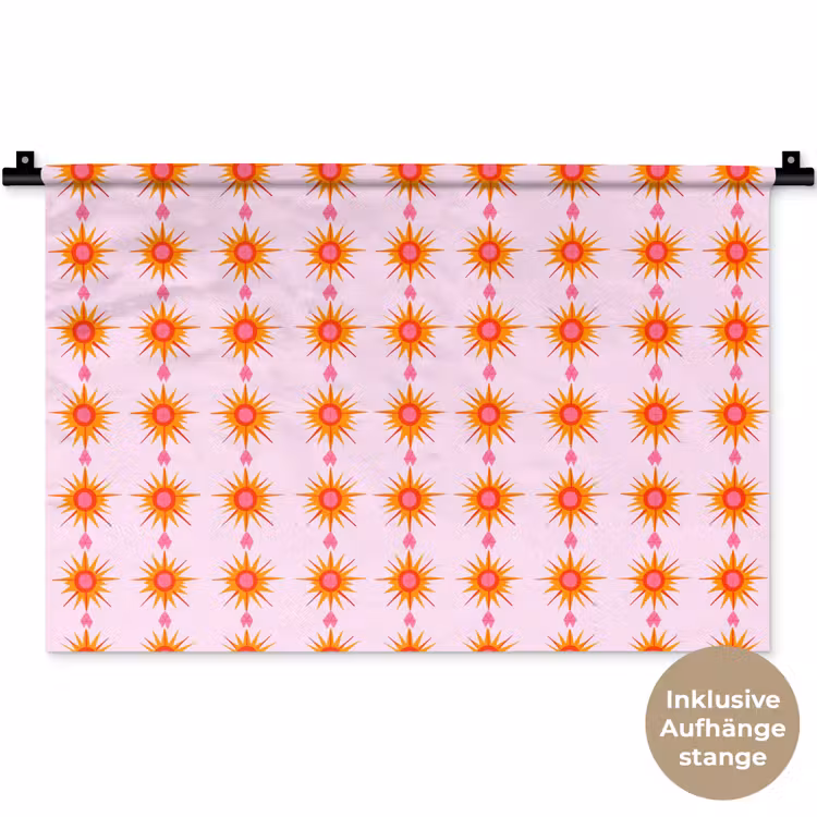 Zon - Motief - Roze Wandkleed katoen klein 269 -t3d_DE