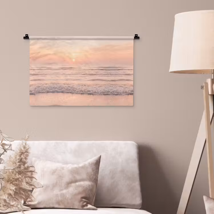 Zon - Strand - Roze Wandkleed katoen klein -sfeer4