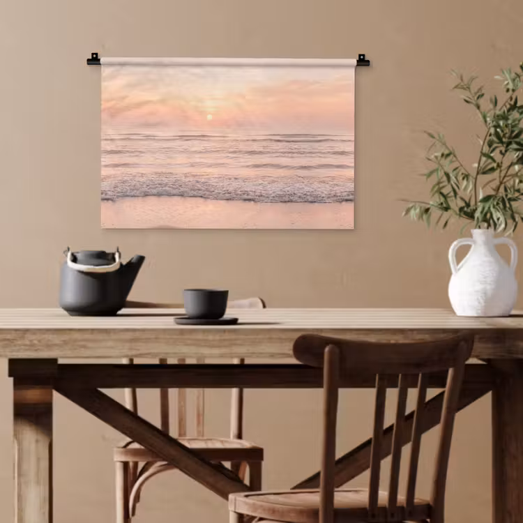 Zon - Strand - Roze Wandkleed katoen klein -sfeer6