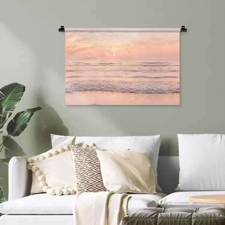 Zon - Strand - Roze Wandkleed katoen klein -sfeer7