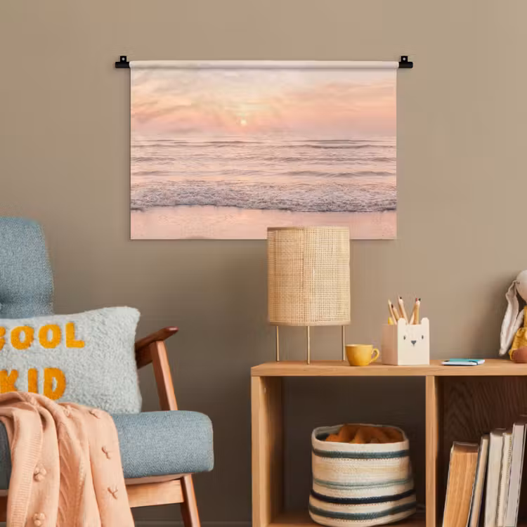 Zon - Strand - Roze Wandkleed katoen klein -wsfeer4_kind