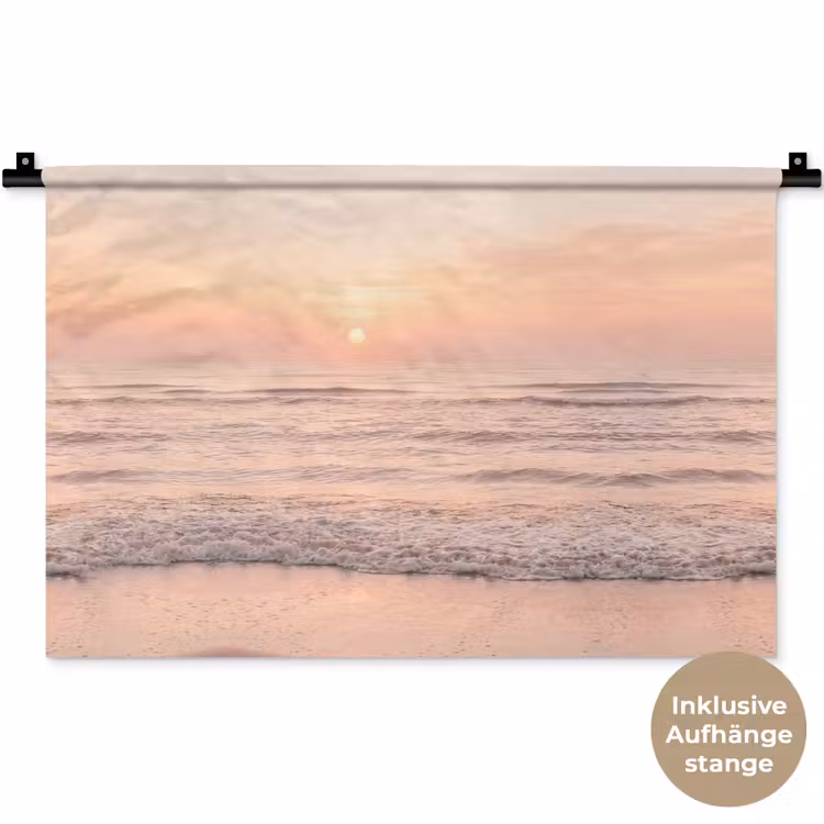 Zon - Strand - Roze Wandkleed katoen klein -t3d_DE