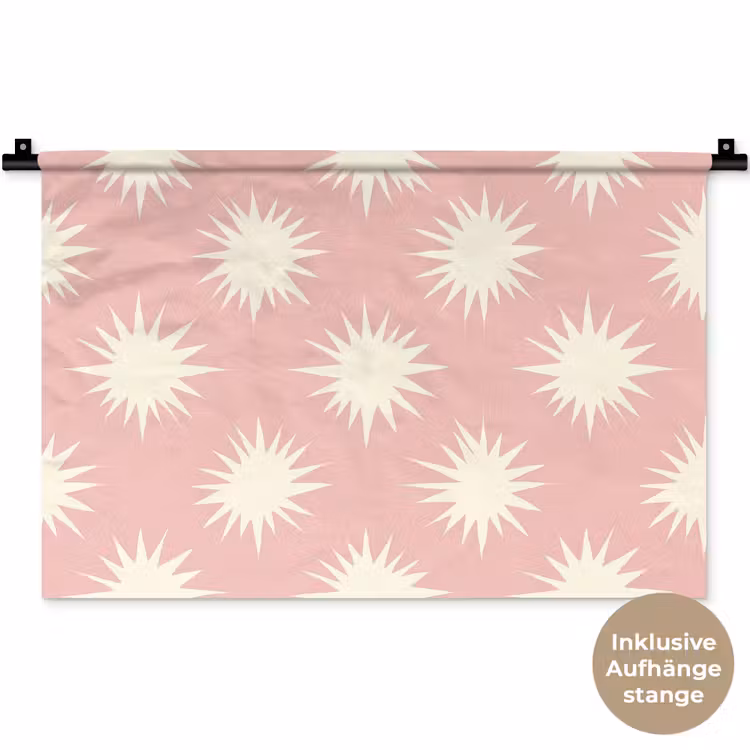 Zonnen - Patroon - Roze Wandkleed katoen klein 269 -t3d_DE
