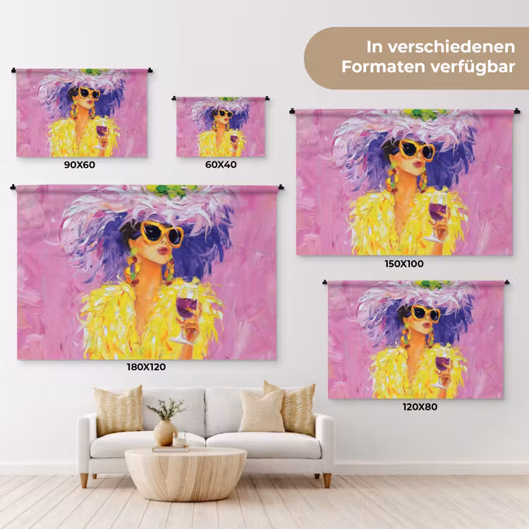 Zonnebril - Vrouw - Jas - Veren Wandkleed katoen klein -tsfeer8_DE