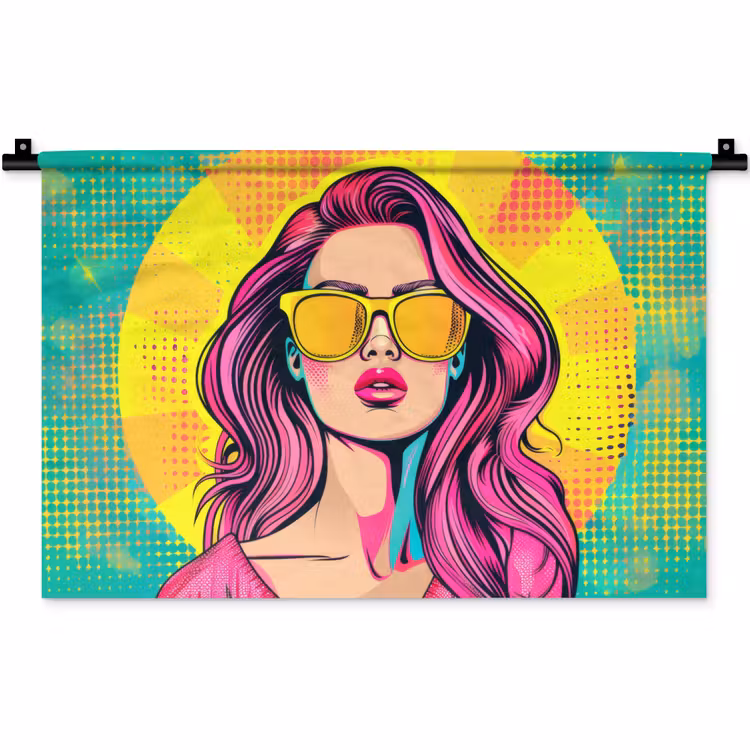 Zonnebril - Vrouw - Zonnig - Geel Wandkleed katoen klein -zz3d