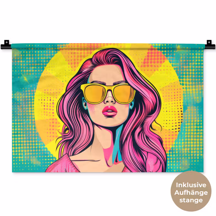 Zonnebril - Vrouw - Zonnig - Geel Wandkleed katoen klein -t3d_DE