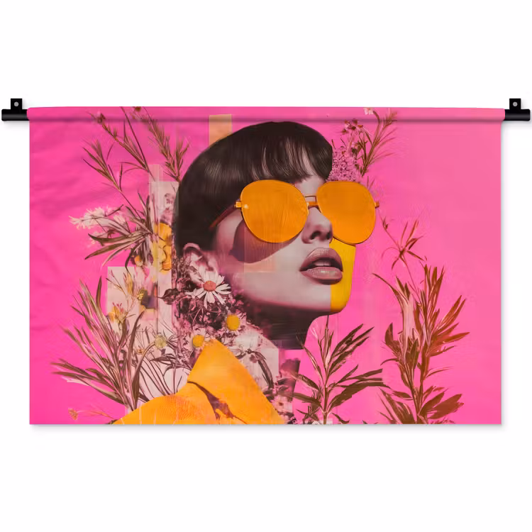 Zonnebril - Oranje - Vrouw - Planten Wandkleed katoen klein -zz3d