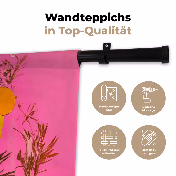 Zonnebril - Oranje - Vrouw - Planten Wandkleed katoen klein -tsfeer2_DE