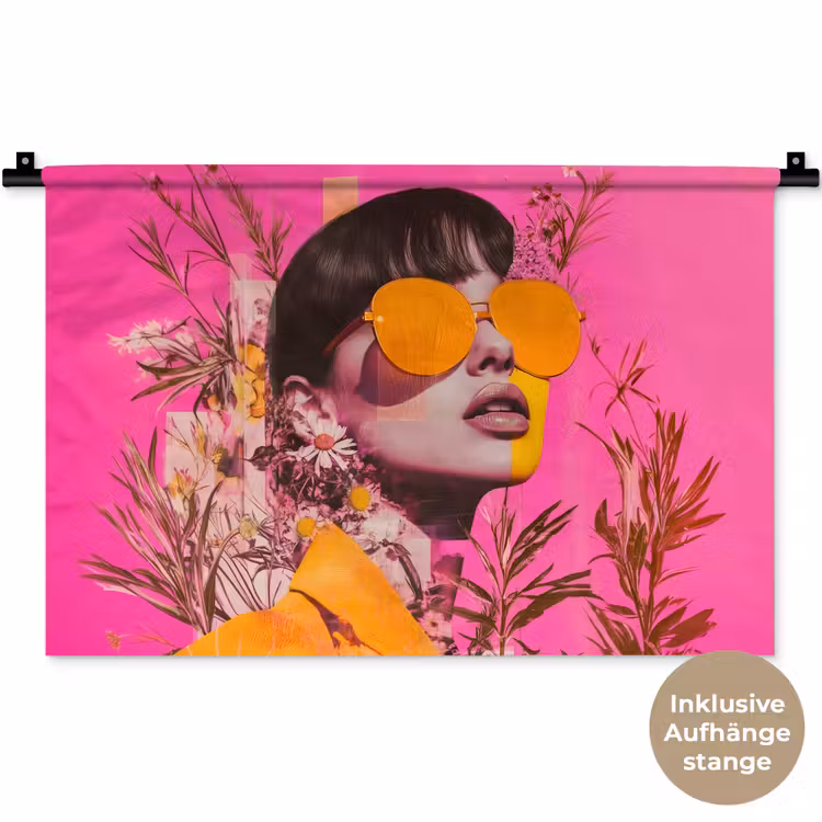 Zonnebril - Oranje - Vrouw - Planten Wandkleed katoen klein -t3d_DE