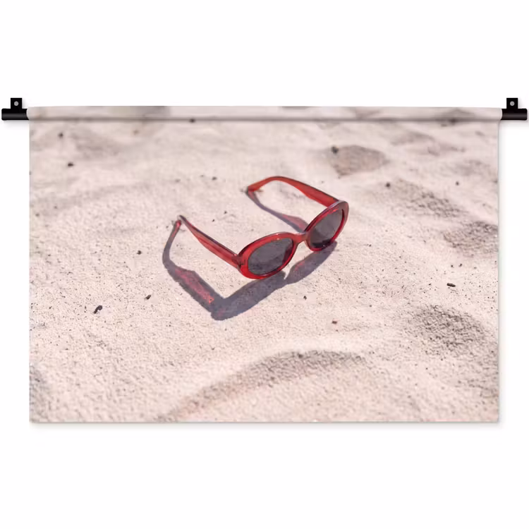 Zonnebril - Strand - Vakantie - Rood Wandkleed katoen klein -zz3d
