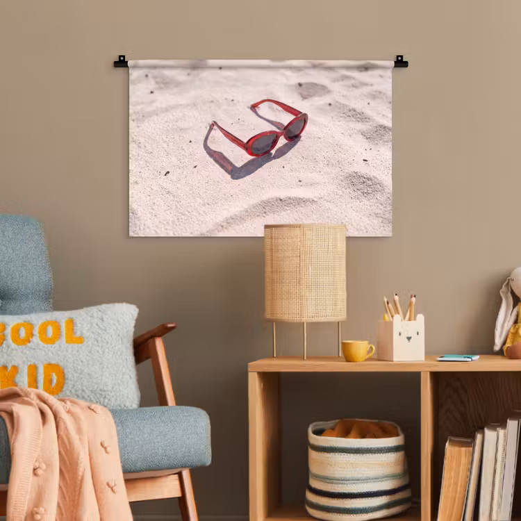 Zonnebril - Strand - Vakantie - Rood Wandkleed katoen klein -wsfeer4_kind