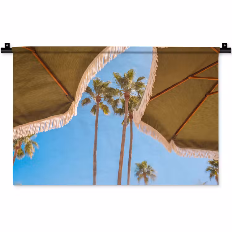 Parasol - Groen - Franjes - Zomer - Tropisch Wandkleed katoen klein -zz3d