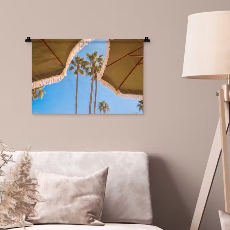 Parasol - Groen - Franjes - Zomer - Tropisch Wandkleed katoen klein -sfeer4