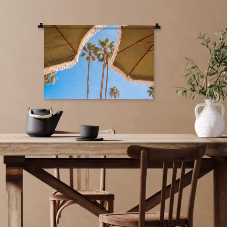 Parasol - Groen - Franjes - Zomer - Tropisch Wandkleed katoen klein -sfeer6