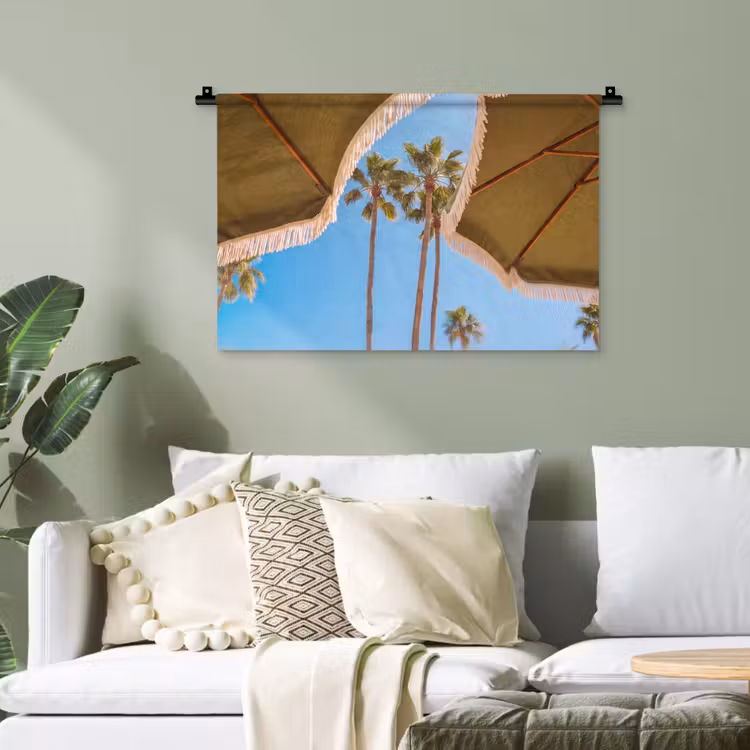 Parasol - Groen - Franjes - Zomer - Tropisch Wandkleed katoen klein -sfeer7