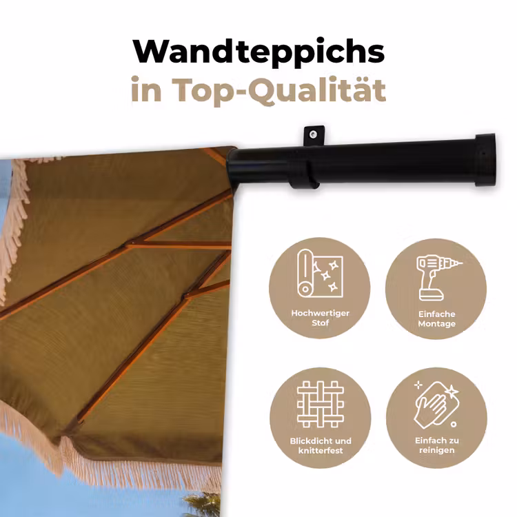 Parasol - Groen - Franjes - Zomer - Tropisch Wandkleed katoen klein -tsfeer2_DE