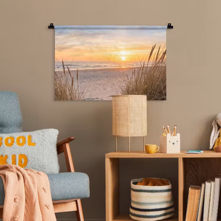 Zonsondergang - Duinen - Zee Wandkleed katoen klein -wsfeer4_kind